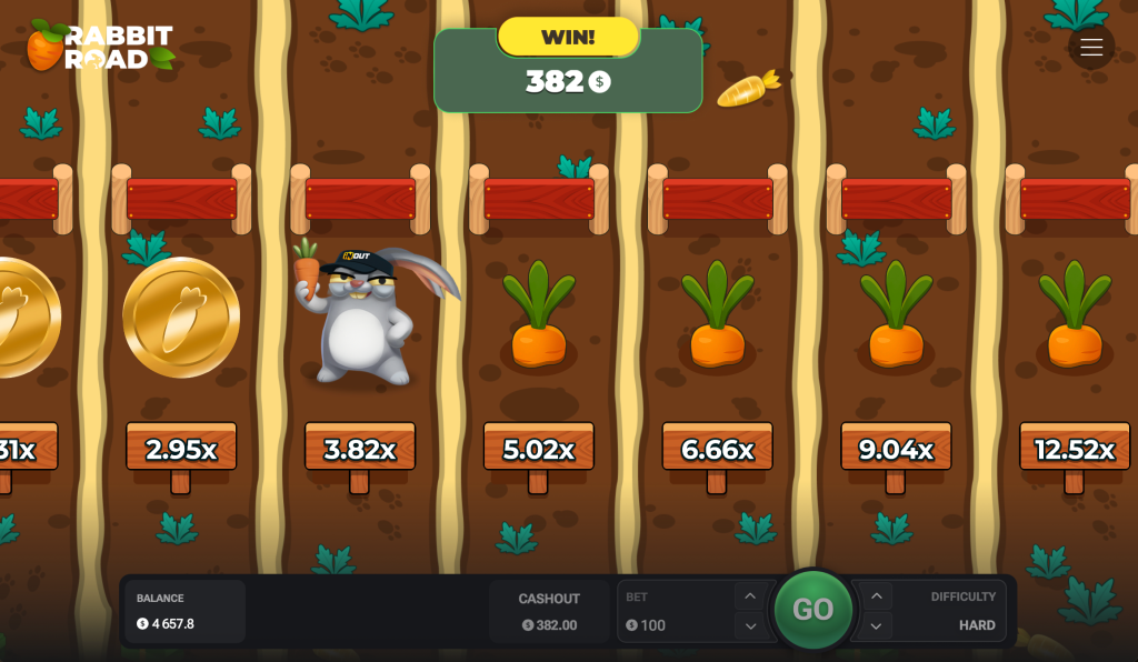 InOut Rabbit Road money win