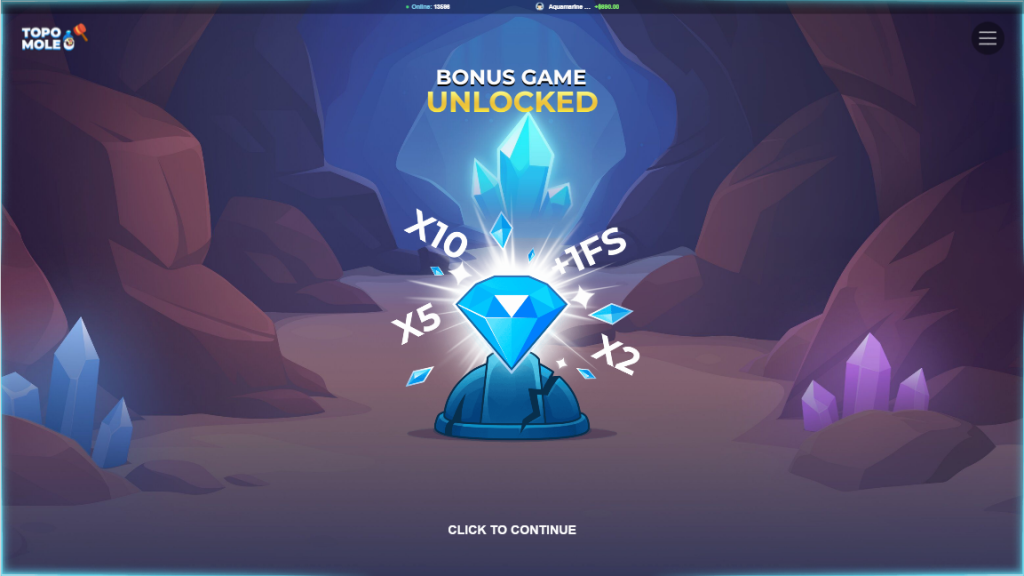 Unlicked bonus Topo Mole game