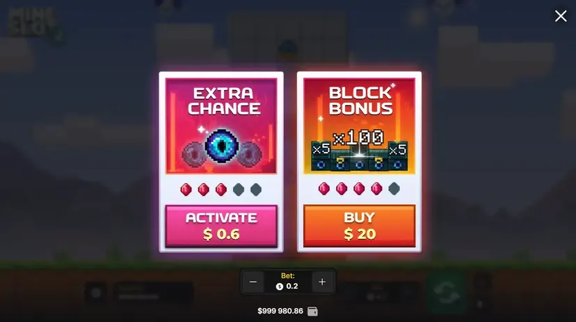 Bonus buy in Mine Slot 2