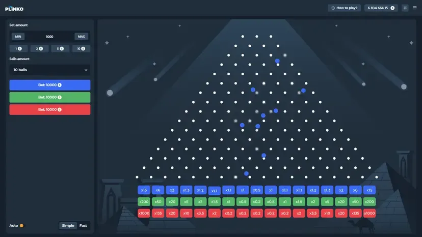 Plinko 1000 casino game