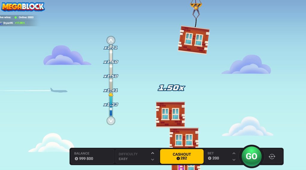 Mega Block InOut game round flow - exampled by official demo